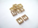 Gold Square Diamonte Buckle or Slider .... click for larger image