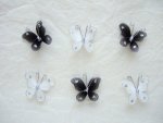 25mm Black or White  Nylon Mesh Butterflies.....click for larger image