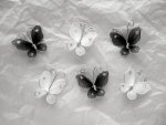 30mm Black or White  Nylon Mesh Butterflies.....click for larger image