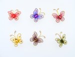 25mm Gold Wire Nylon Mesh Butterflies.....click for larger image