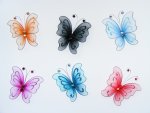 60mm Mardi Gras Nylon Mesh Butterflies.....click for larger image