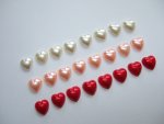10mm Pearlised Hearts in 3 colours ...... please click on colour you require to see larger image