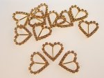 Vertical Bar 24mm Gold Heart Diamonte Buckle or Slider .... click for larger image