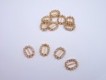 Long Bar Gold Oval Diamonte Buckle or Slider .... click for larger image