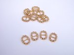 Short Bar Gold Oval Diamonte Buckle or Slider .... click for larger image