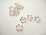 Silver Flower Diamonte Buckle or Slider .... click for larger image