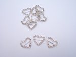 Horizontal Bar 24mm Silver Heart Diamonte Buckle or Slider .... click for larger image